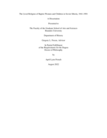 The Lived Religion of Baptist Women and Children in Soviet Siberia, 1941-1991