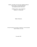 Public and private sector coordination in developing and implementing decarbonization strategy: comparative case studies of Germany and Brazil
