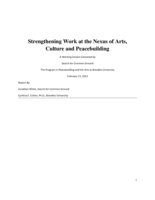 Strengthening Work at the Nexus of Arts, Culture and Peacebuilding