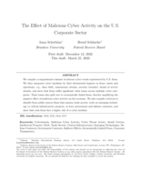 The Effect of Malicious Cyber Activity on the U.S. Corporate Sector