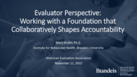 Evaluator Perspective: Working with a Foundation that Collaboratively Shapes Accountability