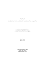 Why Wait? Identifying State Motives for Gaining IO Authorization When Going to War
