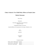 China’s Selective Two-Child Policy Effects on Female Labor Market Outcomes