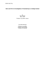 Serve and Tell: An Investigation of Volunteering in a College Context