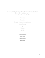 How Does Land Use Regulation Impact Housing Development? Evidence from Seattle’s Mandatory Housing Affordability Program