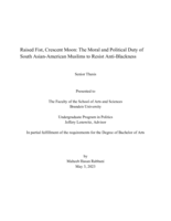 Raised Fist, Crescent Moon: The Moral and Political Duty of South Asian-American Muslims to Resist Anti-Blackness