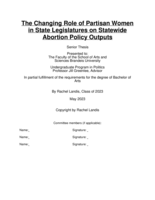 The Changing Role of Partisan Women in State Legislatures on Statewide Abortion Policy Outputs