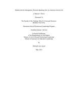 Modern Jewish Immigration: Russian-Speaking Jews in American Jewish Life