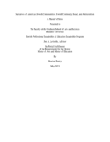 Narratives of American Jewish Communities: Jewish Continuity, Israel, and Antisemitism