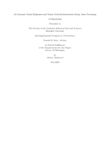 On Dynamic Neural Responses and Neural Network Interactions during Taste Processing