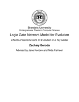 Logic Gate Network Model for Evolution: Effects of Genome Size on Evolution in a Toy Model