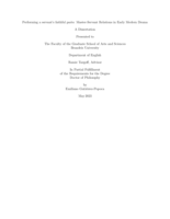 Performing a servant’s faithful parts: Master-Servant Relations in Early Modern Drama