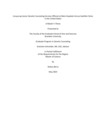 Comparing Cancer Genetic Counseling Services Offered at Main Hospitals Versus Satellite Clinics in the United States