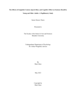 The Effects of Linguistic Context, Speech Rate, and Cognitive Effort on Sentence Recall by Young and Older Adults: A Pupillometry Study