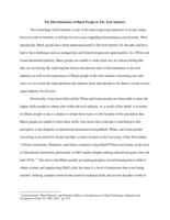 The Discrimination of Black People in The Tech Industry