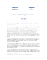 Gender and the Building of Jewish Identities