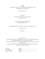 A-Spec: Conceptualizing Asexual Identity, Experience, and Phenomenological Form
