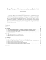Design Principles of Structures Assembling in a Limited Pool