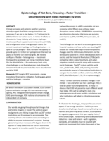 Epistemology of Net Zero, Financing a Faster Transition – Decarbonizing with Clean Hydrogen by 2035
