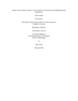 Tuning Active Nematic Systems: An Investigation of Geometrical and Light-Responsive Mechanisms
