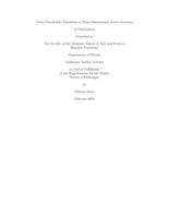 Active Fréedericks Transition in Three-Dimensional Active Nematics