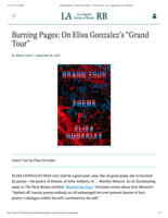 Burning Pages" On Elisa Gonzales's Grand Tour (LA Review)