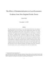 The Effect of Deindustrialization on Local Economies: Evidence from New England Textile Towns