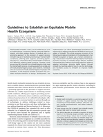 Guidelines to Establish an Equitable Mobile Health Ecosystem