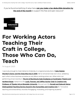 Those Who Can, Do