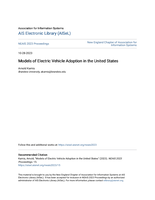 Association for Information Systems Association for Information Systems Models of Electric Vehicle Adoption in the United States Models of Electric Vehicle Adoption in the United States