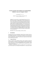 Lessons Learned: The Evolution of an Undergraduate Robotics Course in Computer Science