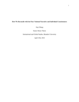 How We Reconcile with the Past: National Narrative and Individual Consciousness