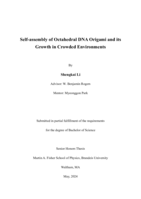 Self-assembly of Octahedral DNA Origami and its Growth in Crowded Environments
