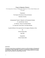 Power of Migration Rhetoric: A Comparative Study of Migration Rhetoric in the United States and Senegal