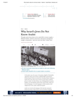 Why Israel's Jews do not know Arabic