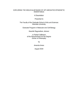 EXPLORING THE MOLECULAR BASIS OF HP1-MEDIATED EPIGENETIC INHERITANCE