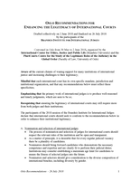 Oslo Recommendations for Enhancing the Legitimacy of International Courts (declaration from the 2018 Brandeis Institute for International Judges)