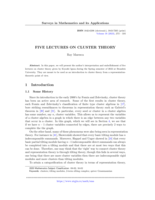 FIVE LECTURES ON CLUSTER THEORY