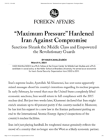 " Maximum Pressure " Hardened Iran Against Compromise