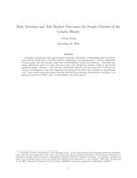 Risk Aversion and Job Market Outcomes for People Outside of the Gender Binary