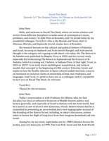 The Hyphen Unites: Avi Shlaim on Arab-Jewish Life