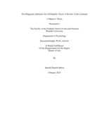 The Diagnostic Indicators for a Pedophilic Taxon: A Review of the Literature