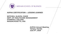 AUPHA Undergraduate Certification Collaboration and Conversation Session