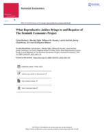 What Reproductive Justice Brings to and Requires of The Feminist Economics Project