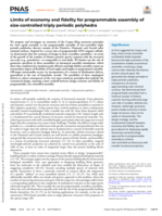 Limits of economy and fidelity for programmable assembly of size-controlled triply periodic polyhedra