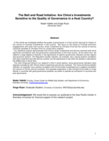 Are China’s Belt and Road Investments Sensitive to the Quality of Governance in Host Country?