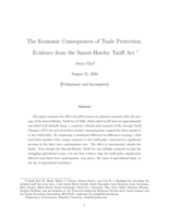 The Economic Consequences of Trade Protection: Evidence from the Smoot-Hawley Tariff Act *