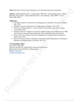 Title: Real Time, On-Site Drug Checking in Low-Threshold Housing Communities
