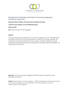 Reimagining the Scholarship and Practice of Community Organizing Introduction to Issue One