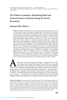 The Wilmot Committee: Redefining Relief and National Interest in Britain during the French Revolution